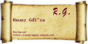 Reusz Géza névjegykártya